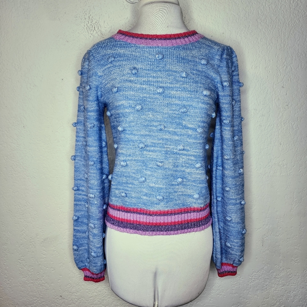 Lilly Pulitzer Crewneck Sweater Verna Blue Peri Marl Size XS Wool Blend